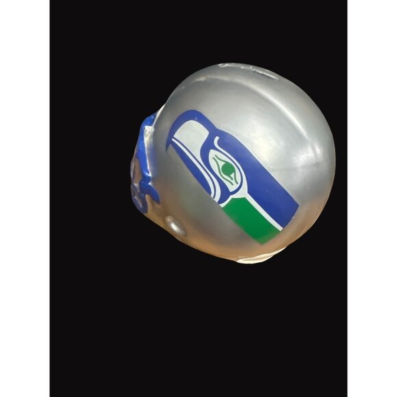 Swank Seattle Seahawks Silver & Blue Football Helmet Ceramic Coin Bank - Picture 4 of 6